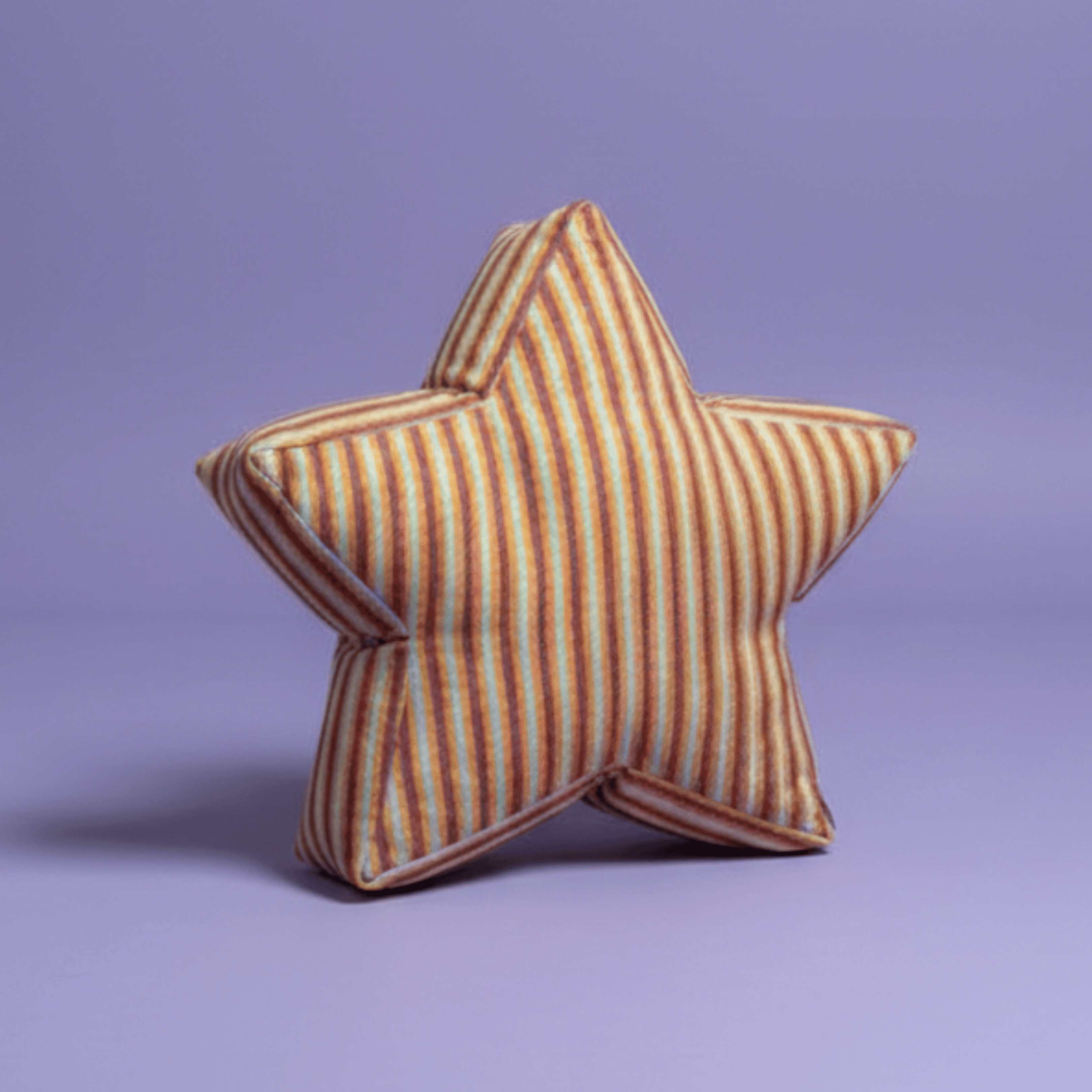 Superstar Crash Pad in a playful blue and orange marble swirl pattern. A fun, celestial-shaped oversized floor pillow for toddlers with a soft, supportive recycled foam core.